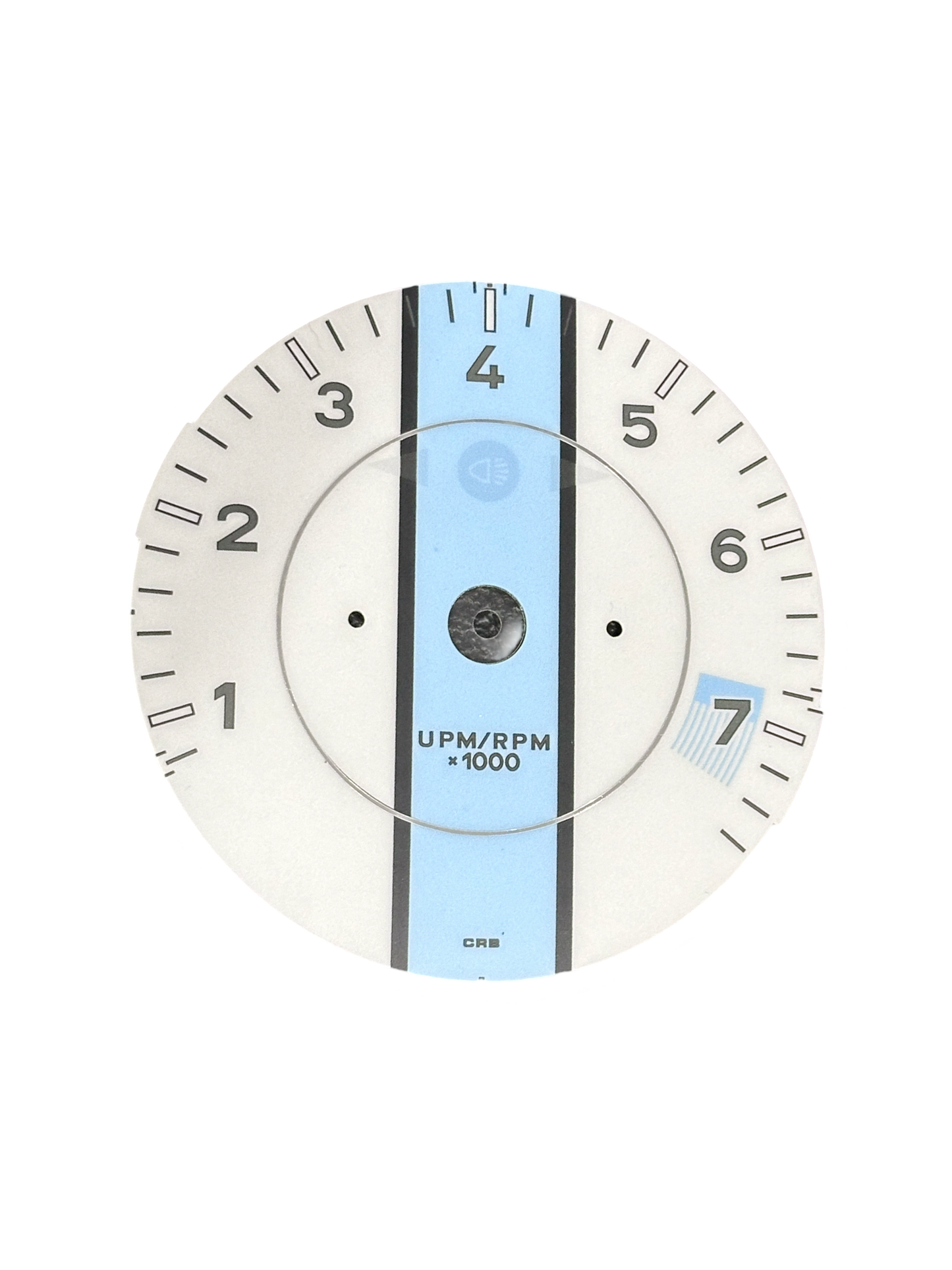 Gorgeous Tachometer Dial 964 993 Without Board Computer. Off-White - Chrome Circle - Light Blue Center W/Black Numbers. One available.