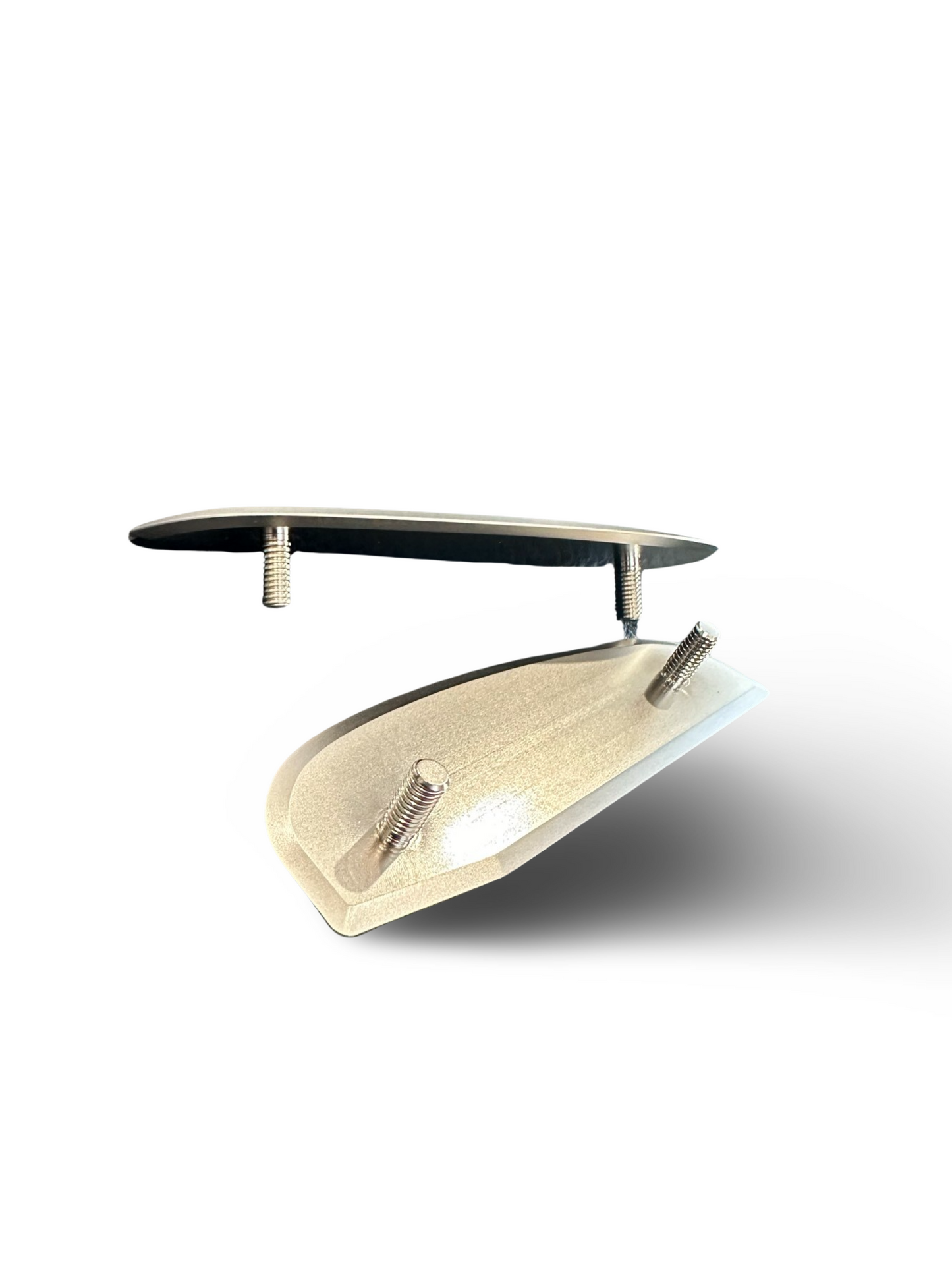 Set of top dash aluminum end caps 964 and 993, featuring a satin nickel finish.