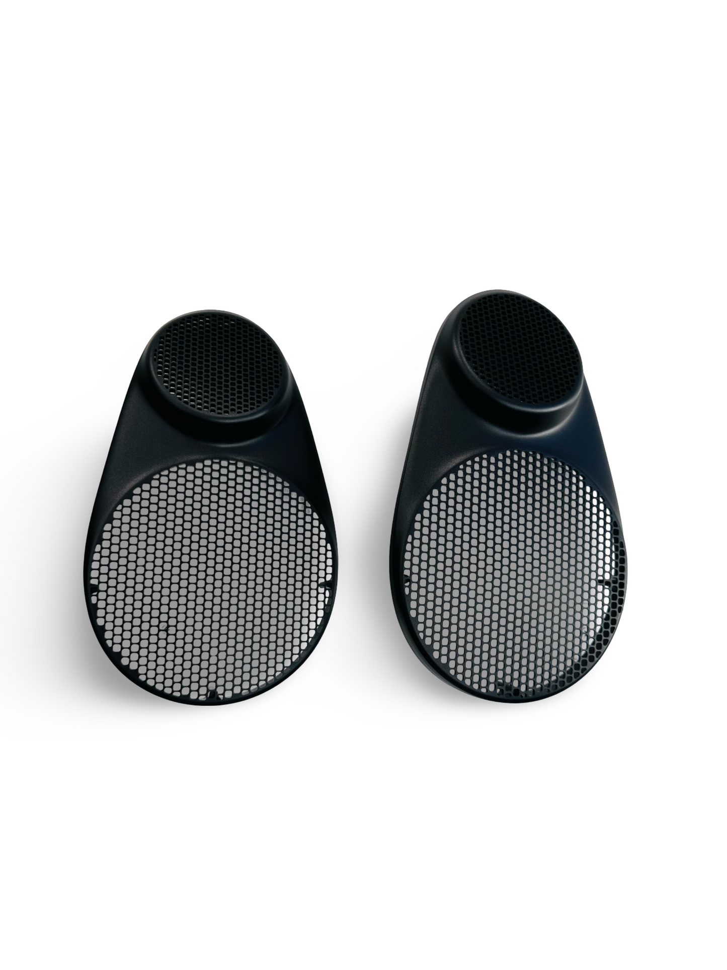 993 Black Anodized Aluminum Front Speaker Covers. Bespoke item, only one set available.