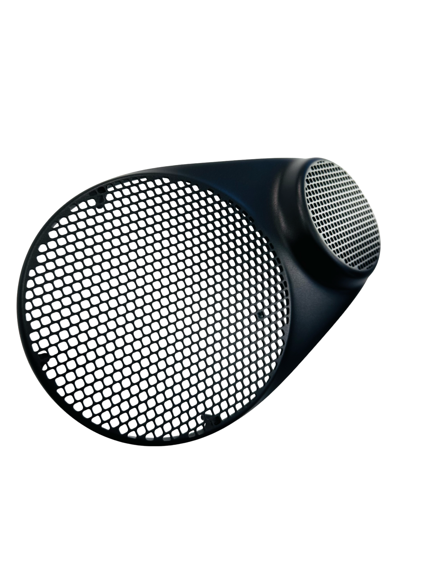 993 Black Anodized Aluminum Front Speaker Covers. Bespoke item, only one set available.