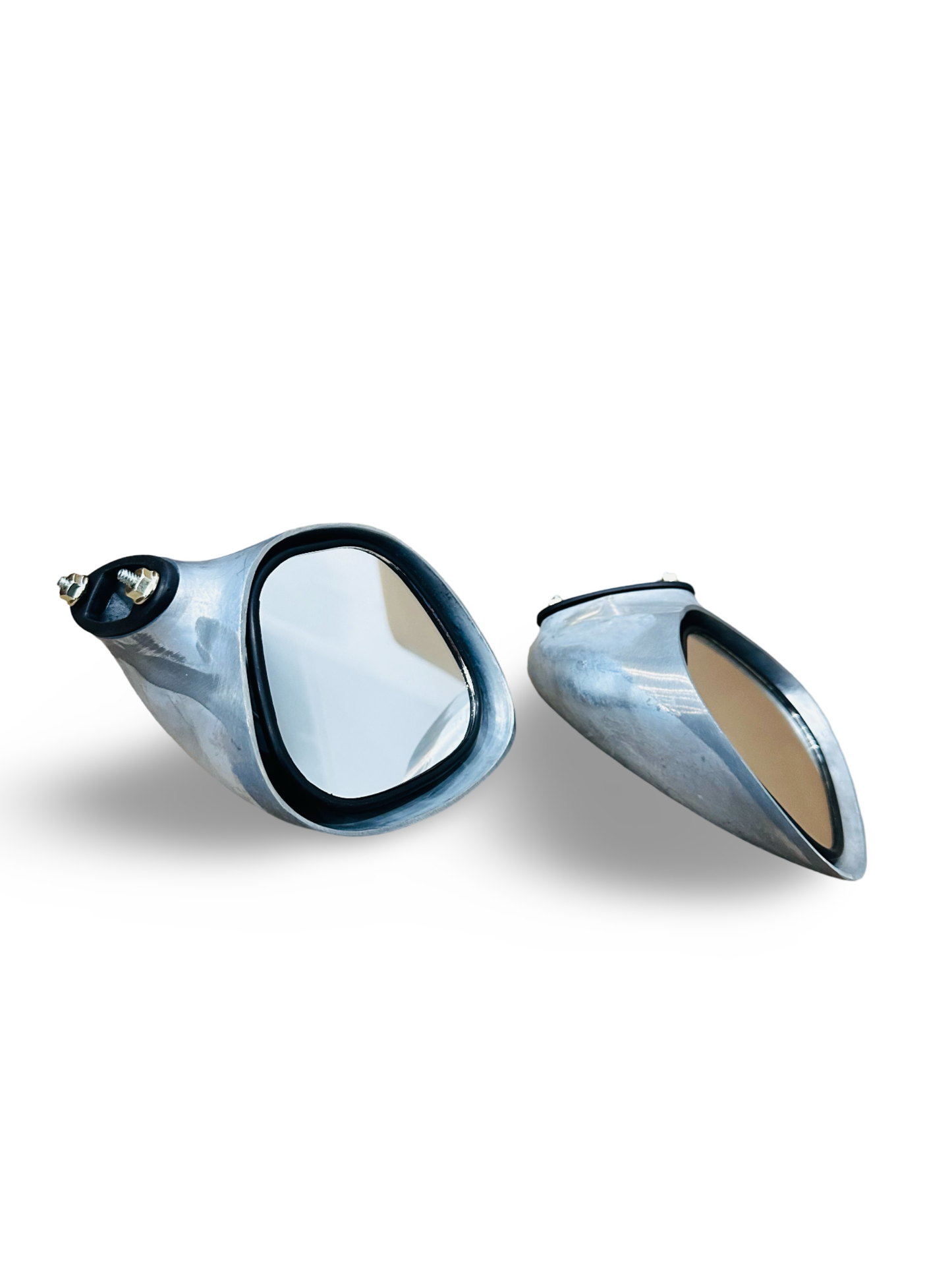 Beautiful Classic Unfinished Aluminum Mirrors. Only one set available.