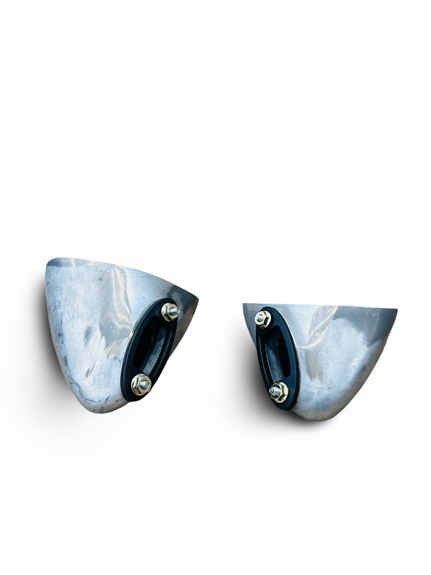 Beautiful Classic Unfinished Aluminum Mirrors. Only one set available.